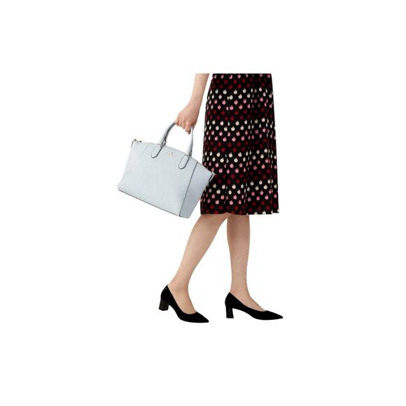 New Kate Spade Parker Pebbled Leather Satchel Frosty Sky Blue - Picture 1 of 16